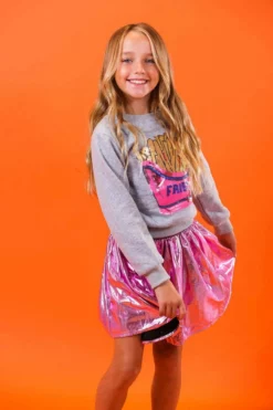 Lola + The Boys Girls French Fries Grey Sweatshirt 13 Lola + The Boys Girls French Fries Grey Sweatshirt