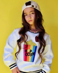 Lola + The Boys Girls I Love Popcorn Sweatshirt
