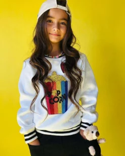 Lola + The Boys Girls I Love Popcorn Sweatshirt