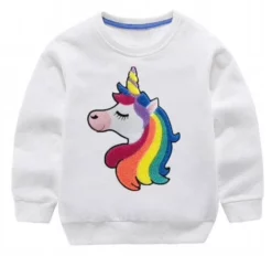 Lola + The Boys Happy Rainbow Unicorn Sweatshirt Girls