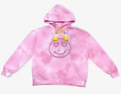 Lola & The Boys New Arrivals Heart Eyes Crystal Smiley Hoodie