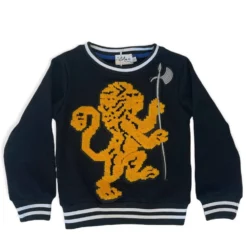 Lola + The Boys Lions Crest Navy Crewneck