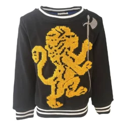 Lola + The Boys Lions Crest Navy Crewneck