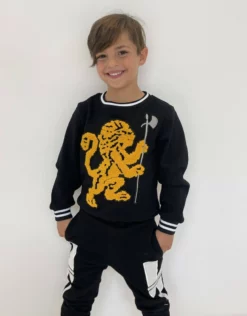 Lola + The Boys Lions Crest Navy Crewneck