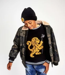 Lola + The Boys Lions Crest Navy Crewneck