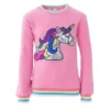 Lola + The Boys Girls Metallic Unicorn Sweatshirt