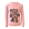 Lola + The Boys Pink Quilted Teddy Sweatshirt Girls