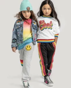 Lola + The Boys Rainbow Ombre Sweatshirt Girls
