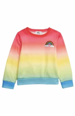 Lola + The Boys Rainbow Ombre Sweatshirt Girls