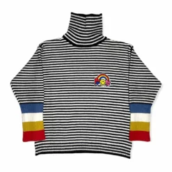 Lola + The Boys Rainbow Striped Turtleneck Girls