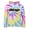 Lola + The Boys Rainbow Tie Dye Chicago Hoodie Girls