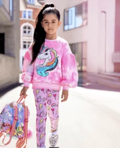 Lola + The Boys Rainbow Unicorn Strawberry Swirl Sweatshirt