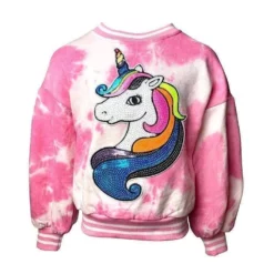 Lola + The Boys Rainbow Unicorn Strawberry Swirl Sweatshirt