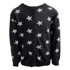 Lola + The Boys Shining Metallic Star Cardigan