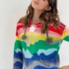 Lola + The Boys Shooting Star Rainbow Sweater 1 Lola + The Boys Shooting Star Rainbow Sweater