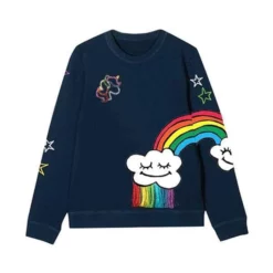 Lola + The Boys New Arrivals Smiley Cloud Rainbow Sweatshirt 14 Lola + The Boys New Arrivals Smiley Cloud Rainbow Sweatshirt
