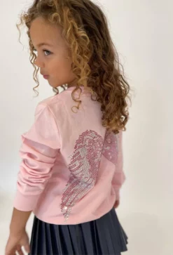 Lola + The Boys Girls Sweet Angel Wing Sweatshirt