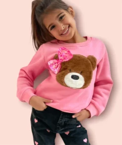Lola + The Boys Teddy Bow Sweatshirt New Arrivals