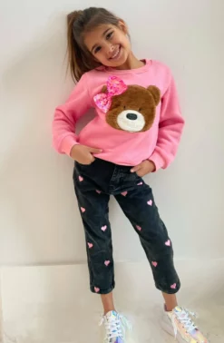 Lola + The Boys Teddy Bow Sweatshirt New Arrivals