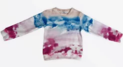 Lola + The Boys Girls Watercolor Sky Fuzzy Sweatshirt