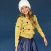 Lola + The Boys Yellow Knit & Hearts Cardigan