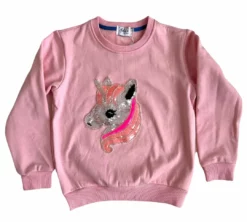 Lola + The Boys Girls Fancy Unicorn Pink Sweatshirt