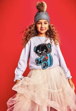 Lola + The Boys Stitch A Bear Sweatshirt New Arrivals