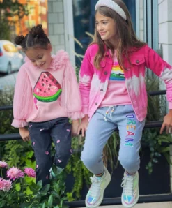 Lola & The Boys Watermelon Tulle Sequin Hoodie New Arrivals