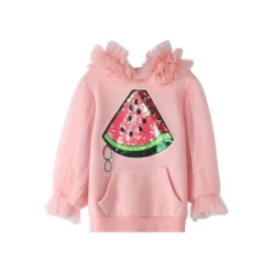 Lola & The Boys Watermelon Tulle Sequin Hoodie New Arrivals