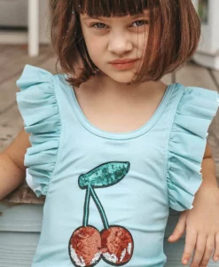 Lola + The Boys Cherry Sequin Swim Suit Girls