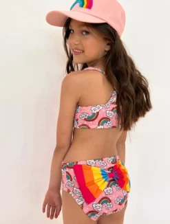 Lola + The Boys Girls Double Rainbow 2 Piece Swimsuit