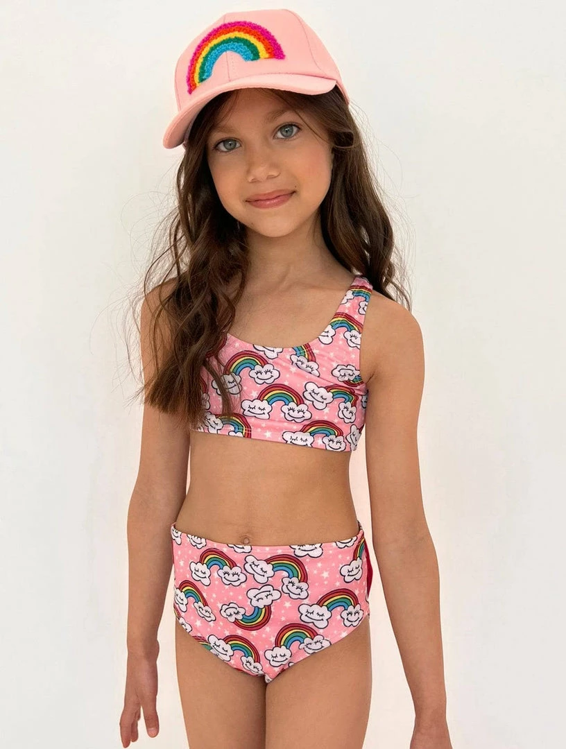 Lola + The Boys Girls Double Rainbow 2 Piece Swimsuit 3 Lola + The Boys Girls Double Rainbow 2 Piece Swimsuit