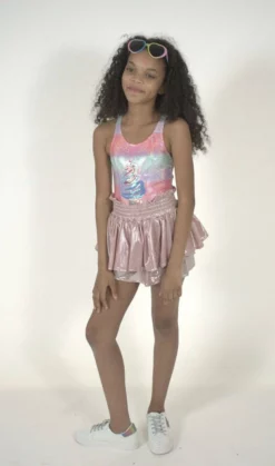 Lola + The Boys Metallic Ice Cream One Piece Swim