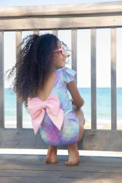 Lola + The Boys Girls Mermaid Bow Swimsuit