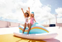 Lola + The Boys Girls Neon Unicorn Swimsuit