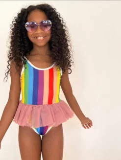 Lola & The Boys Rainbow Tutu Swimsuit