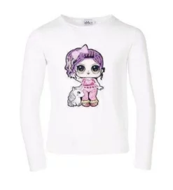 Lola + The Boys Girls Doll And Unicorn Long Sleeve Shirt