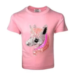 Lola + The Boys Girls Fancy Unicorn Sequin Tee