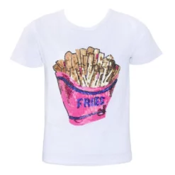 Lola + The Boys New Arrivals French Fries Sequin T-Shirt