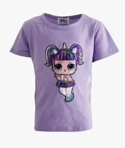 Lola & The Boys Girls Sequin Doll T-Shirt