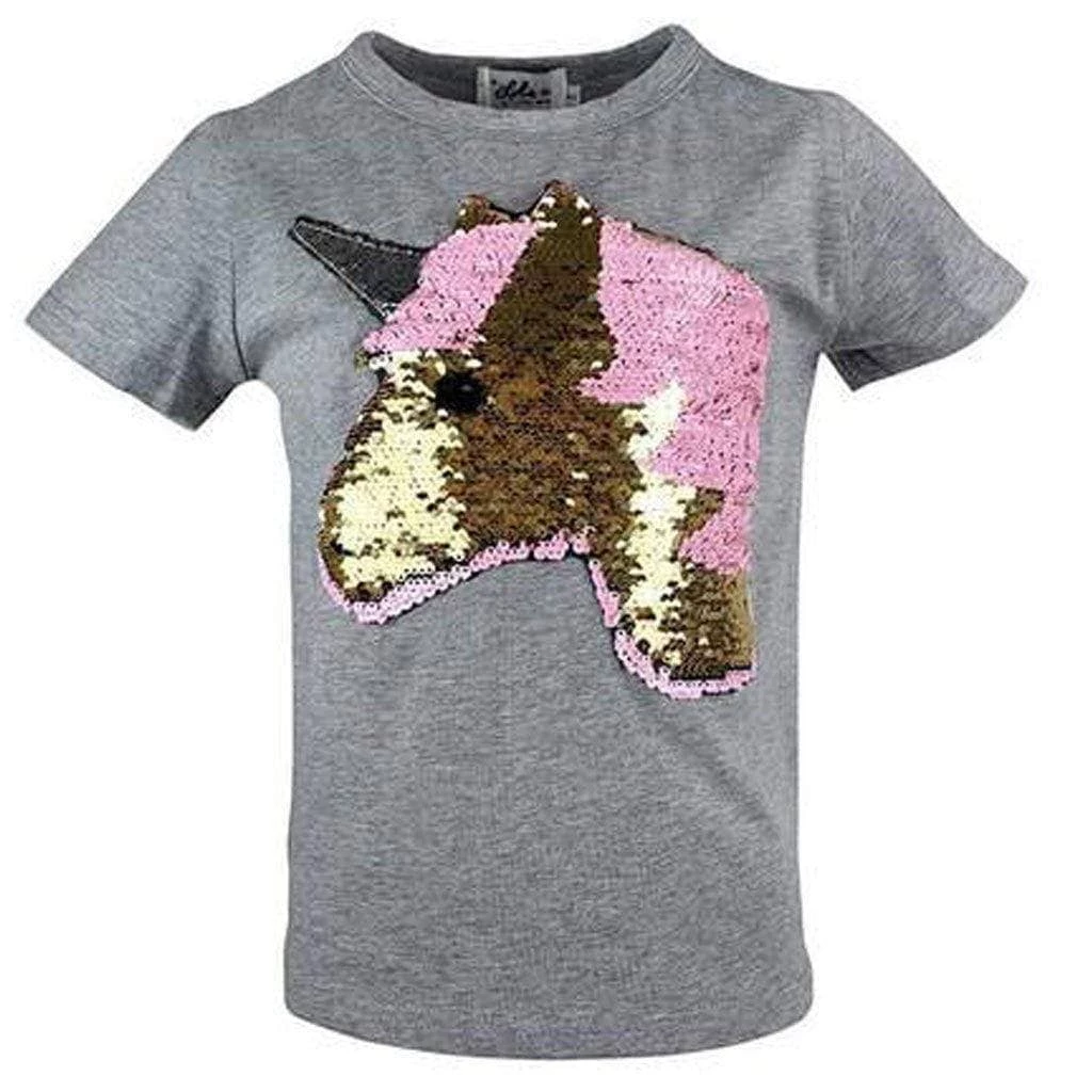 Lola & The Boys Golden Unicorn Flip T-Shirt Girls 4 Lola & The Boys Golden Unicorn Flip T-Shirt Girls