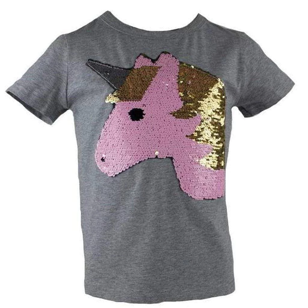 Lola & The Boys Golden Unicorn Flip T-Shirt Girls 3 Lola & The Boys Golden Unicorn Flip T-Shirt Girls