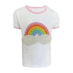 Lola + The Boys Rainbow Pearl Patch T Shirt