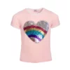 Lola + The Boys Rainbow Heart Flip Ringer T-Shirt