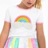 Lola + The Boys Rainbow Pearl Patch T Shirt 1 Lola + The Boys Rainbow Pearl Patch T Shirt