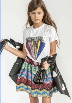 Lola + The Boys Sequin Dreamer Patch T-Shirt Girls