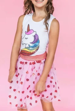 Lola + The Boys Sequin Rainbow Unicorn Tank