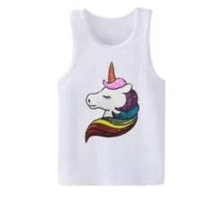 Lola + The Boys Sequin Rainbow Unicorn Tank