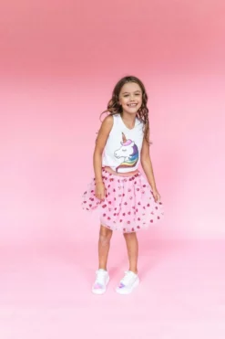 Lola + The Boys Sequin Rainbow Unicorn Tank