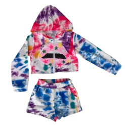 Lola + The Boys Tie Dye Lips Short Set New Arrivals